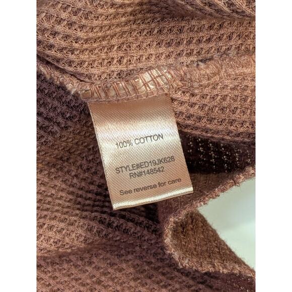 Faherty Womens Sz M Sunwashed Cotton Fisherman Chunk Knit Sweater Mahogany Rose - Picture 5 of 9